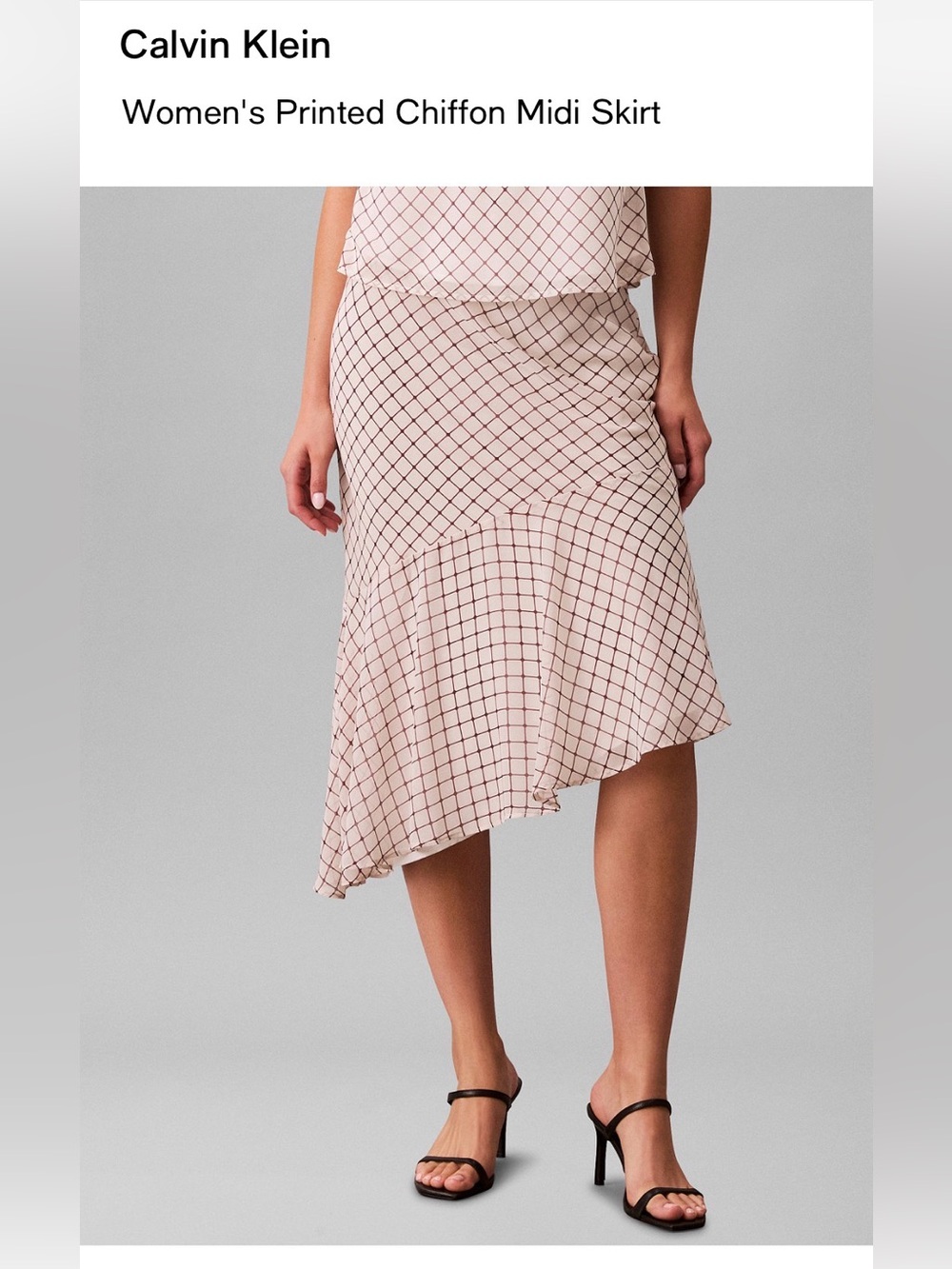 Calvin Klein Women's Printed Chiffon Midi Skirt